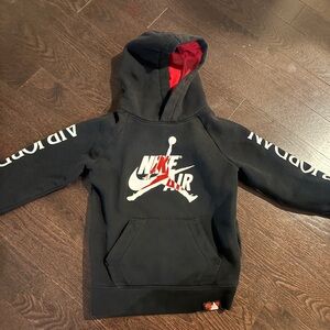 Nike Kids Black Hoodie with Red and White Details
